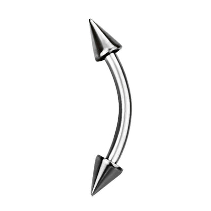 Titanium 16 Gauge Sterilized Eyebrow Spike Curved Barbell - photo 2