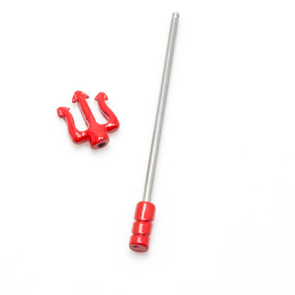 Surgical Steel 14 Gauge Industrial Barbell with Pitchfork Trident - photo 3