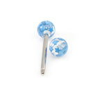 Surgical Steel 14G Straight Barbells Clear Acrylic Ends - 20 Pack