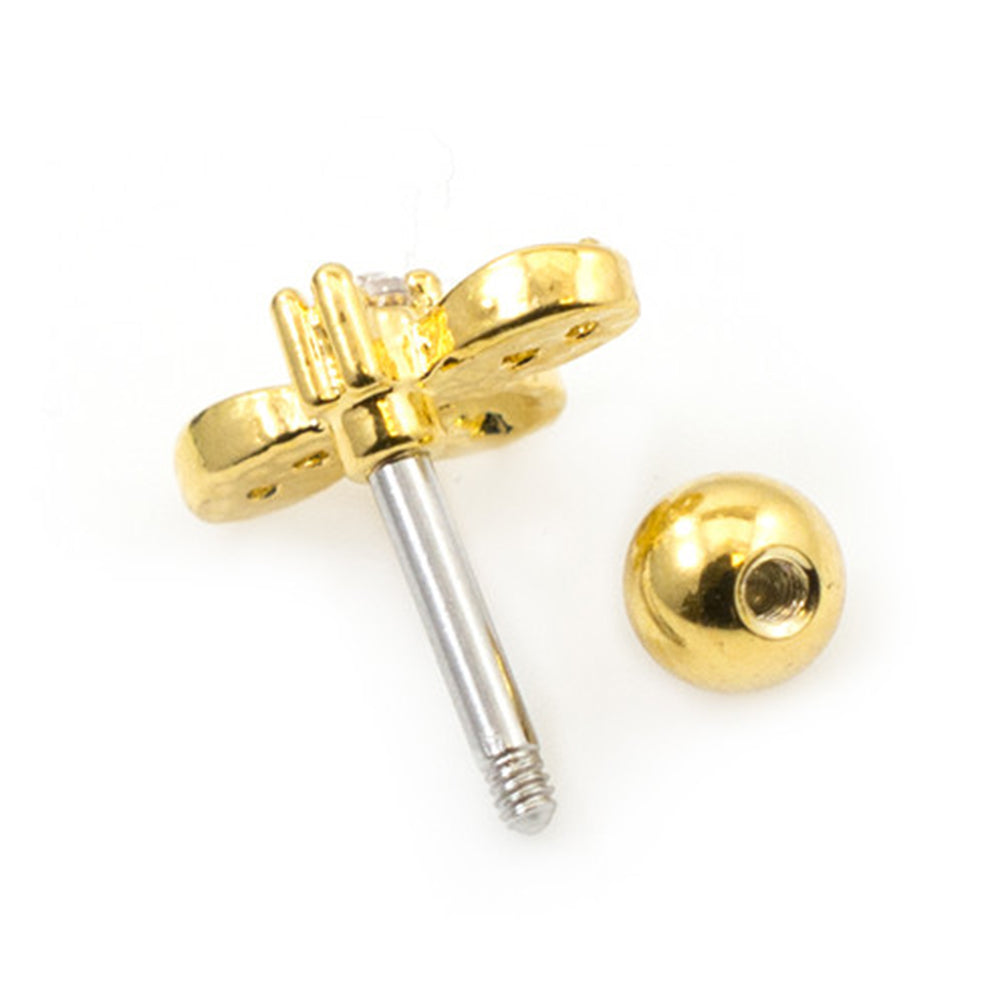 Surgical Steel 16 Gauge Cartilage Barbell with Bumblebee Top - photo 3