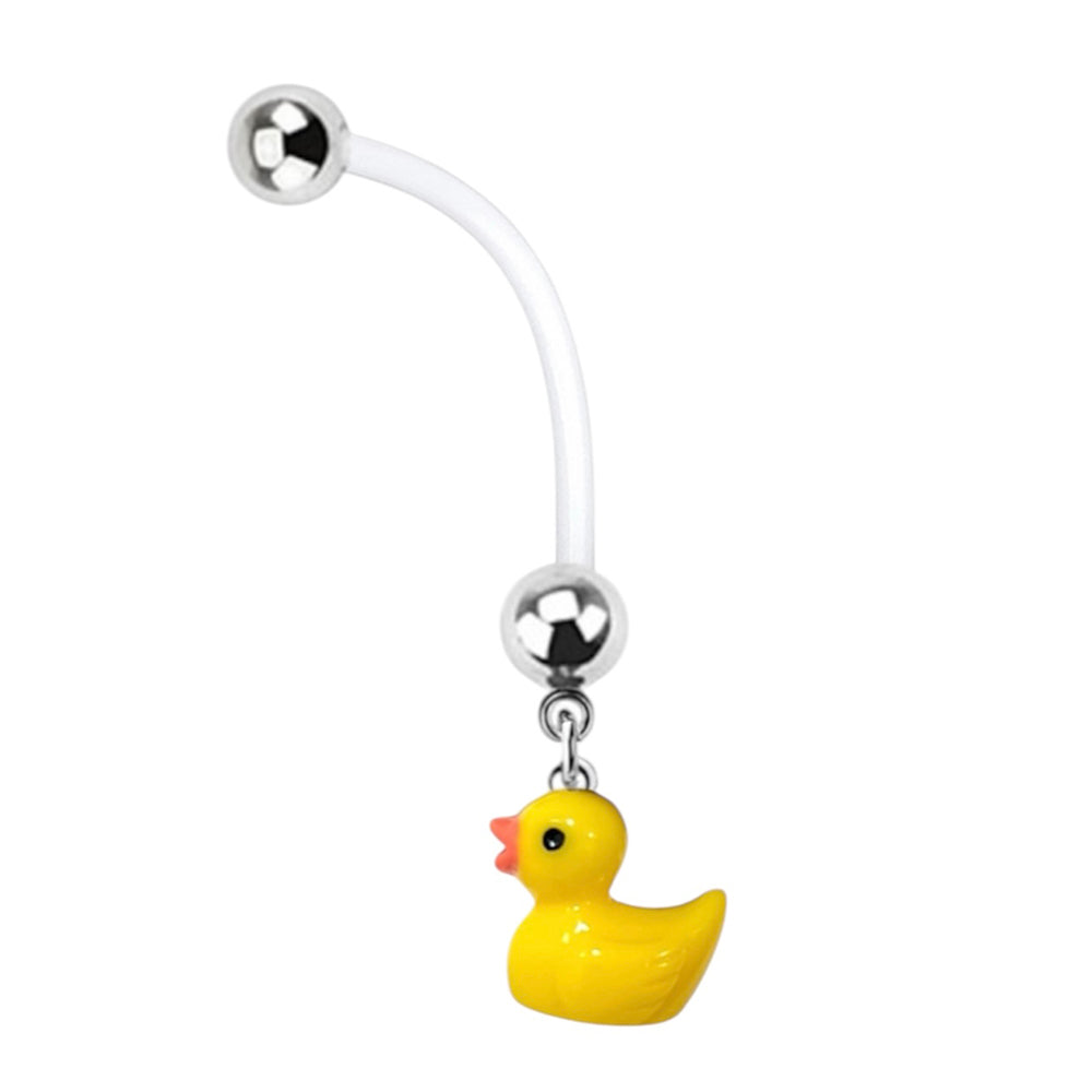 PTFE Bioflex 14 Gauge Dangle Duck Pregnancy Belly Ring