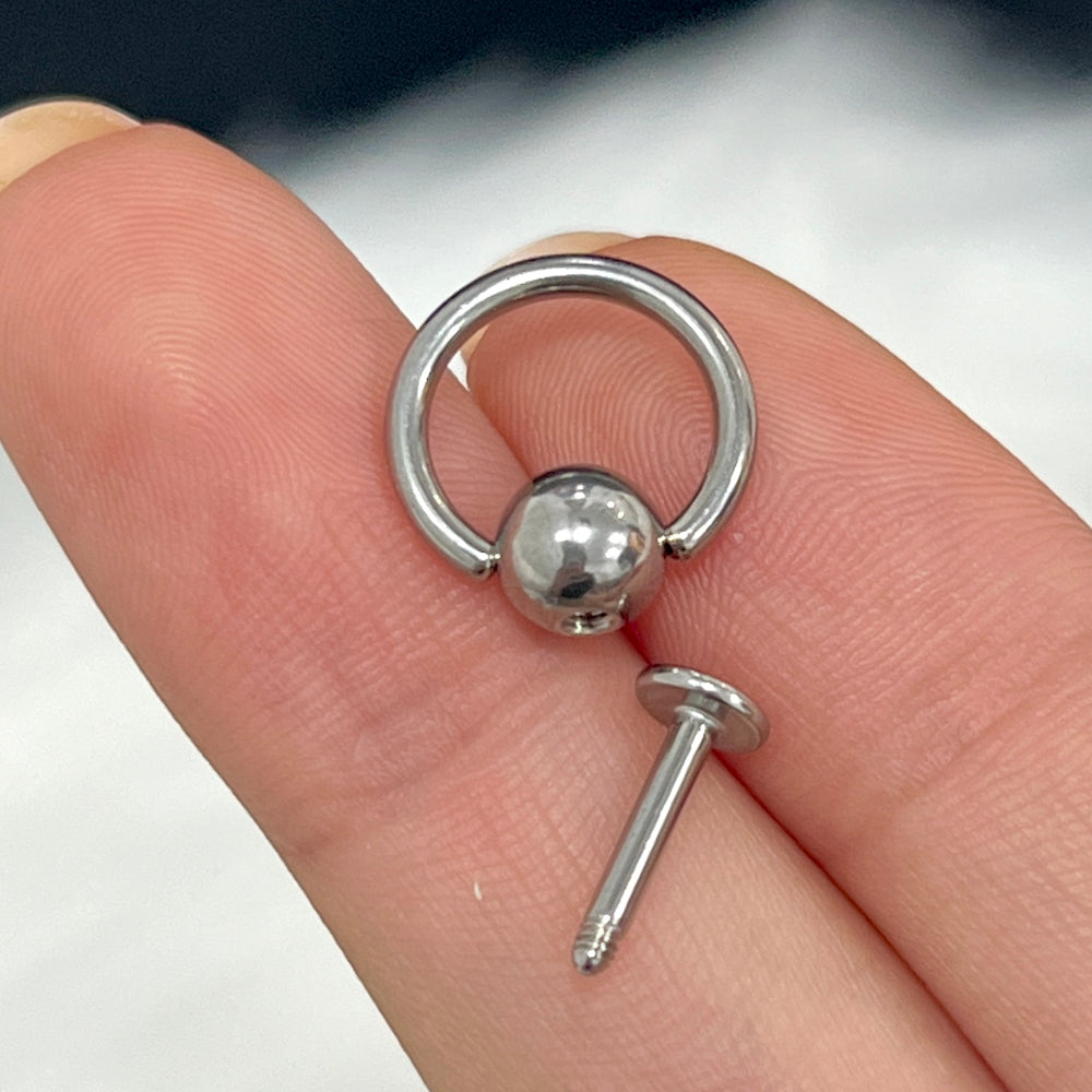 Surgical Steel Labret Stud 14G 8mm with Door Knocker Design - photo 3