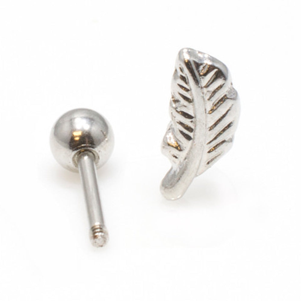 Surgical Steel 18 Gauge Cartilage Barbell with Feather Top - photo 2