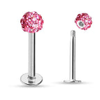 Surgical Steel 16 Gauge Labret Stud with Ferido Ball - 4 Pack - View 3