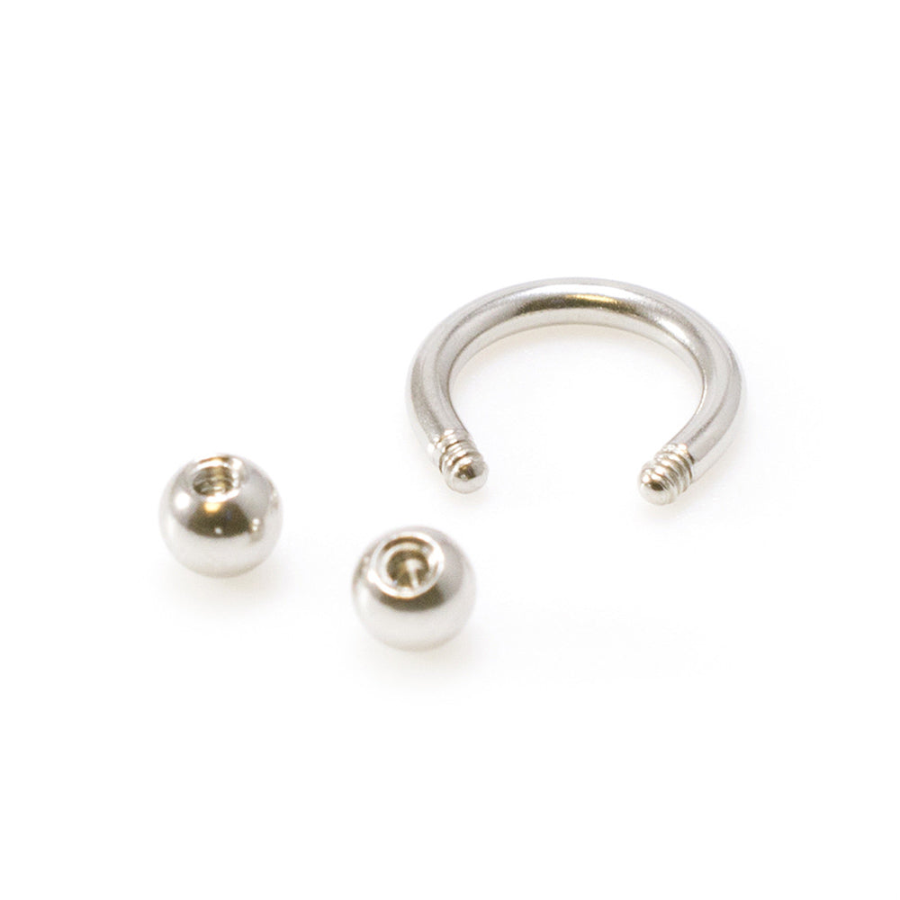 Surgical Steel 14 Gauge Horseshoe with Spike & Ball Ends - 10 Pack