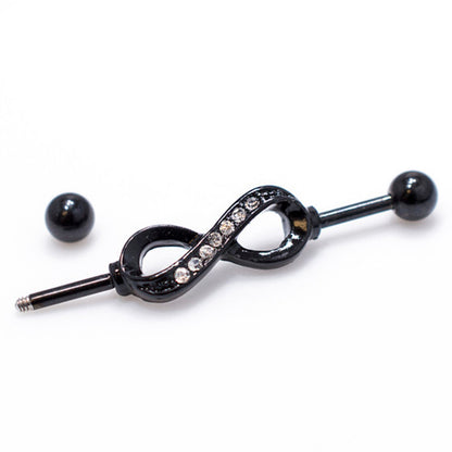 Surgical Steel 14 Gauge Industrial Barbell with Infinity Symbol - photo 2