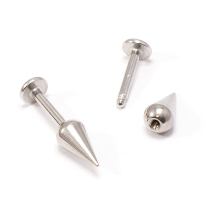 Surgical Steel 14 Gauge Labret Stud with Long Spike - Pair - photo 2