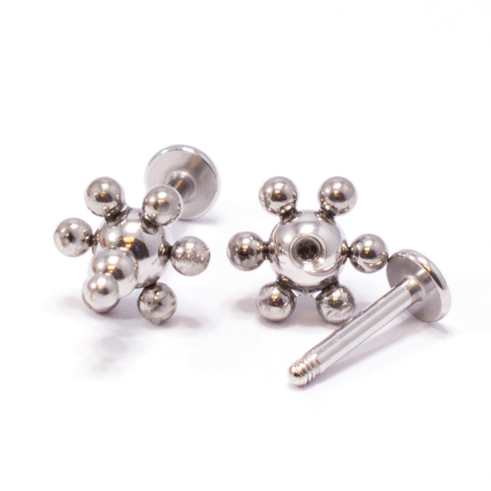 Surgical Steel 14 Gauge Labret Stud with Multiple Balls - Pair - photo 2