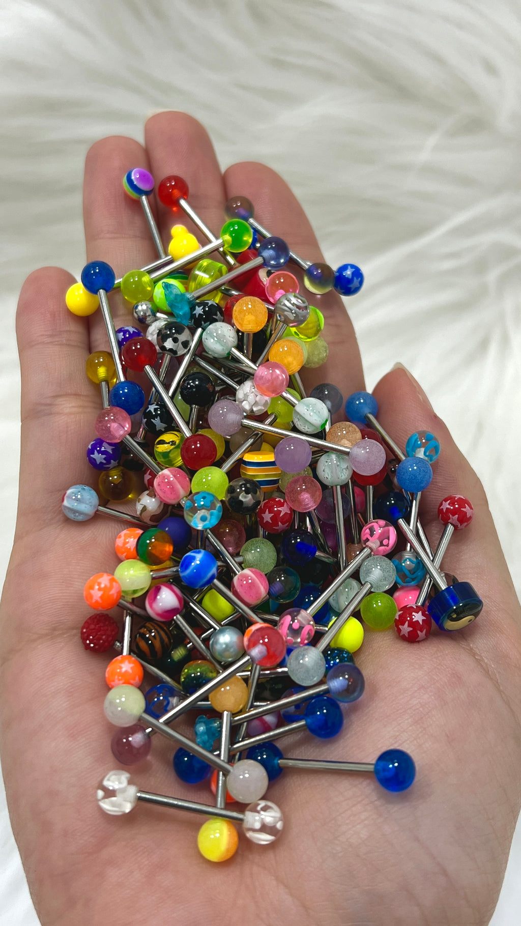 Surgical Steel 14 Gauge Straight Barbell with Acrylic Ball - 100 Pack - View 4