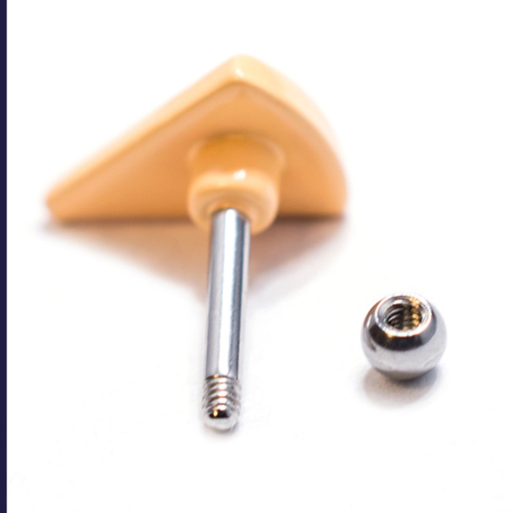 Surgical Steel 16 Gauge Cartilage Barbell with Amazing Pizza Top - photo 2