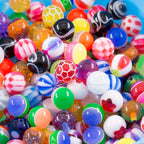 Acrylic Replacement Balls with 14G Curved Barbell - 20 Pack