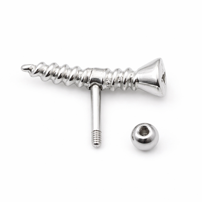 Surgical Steel Screw Top Cartilage Barbell 16 Gauge 6mm - photo 3