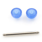 Surgical Steel 14 Gauge Tongue Barbells Acrylic Half Ball - 10 Pack