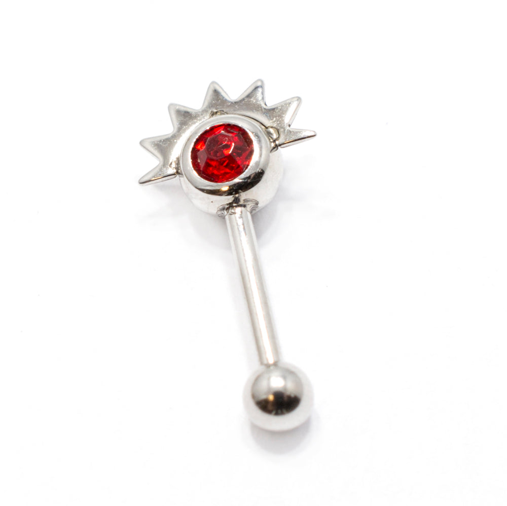 Surgical Steel 16 Gauge Eyebrow Barbell with Sterling Silver Design - photo 2