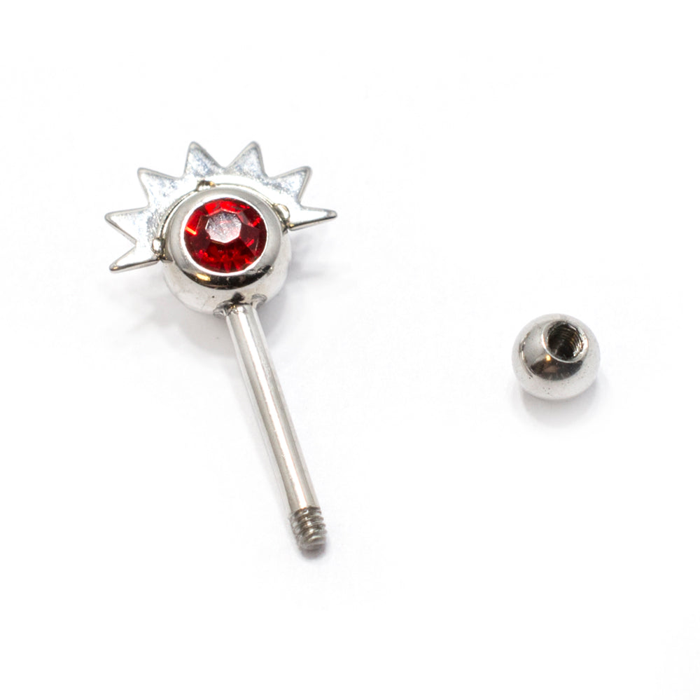 Surgical Steel 16 Gauge Eyebrow Barbell with Sterling Silver Design - photo 3