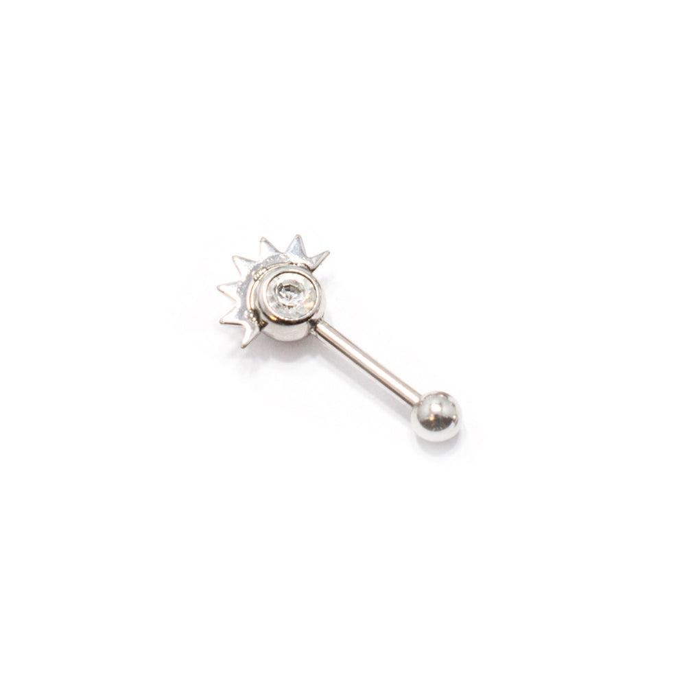 Surgical Steel 16 Gauge Eyebrow Barbell with Sterling Silver Design - photo 5