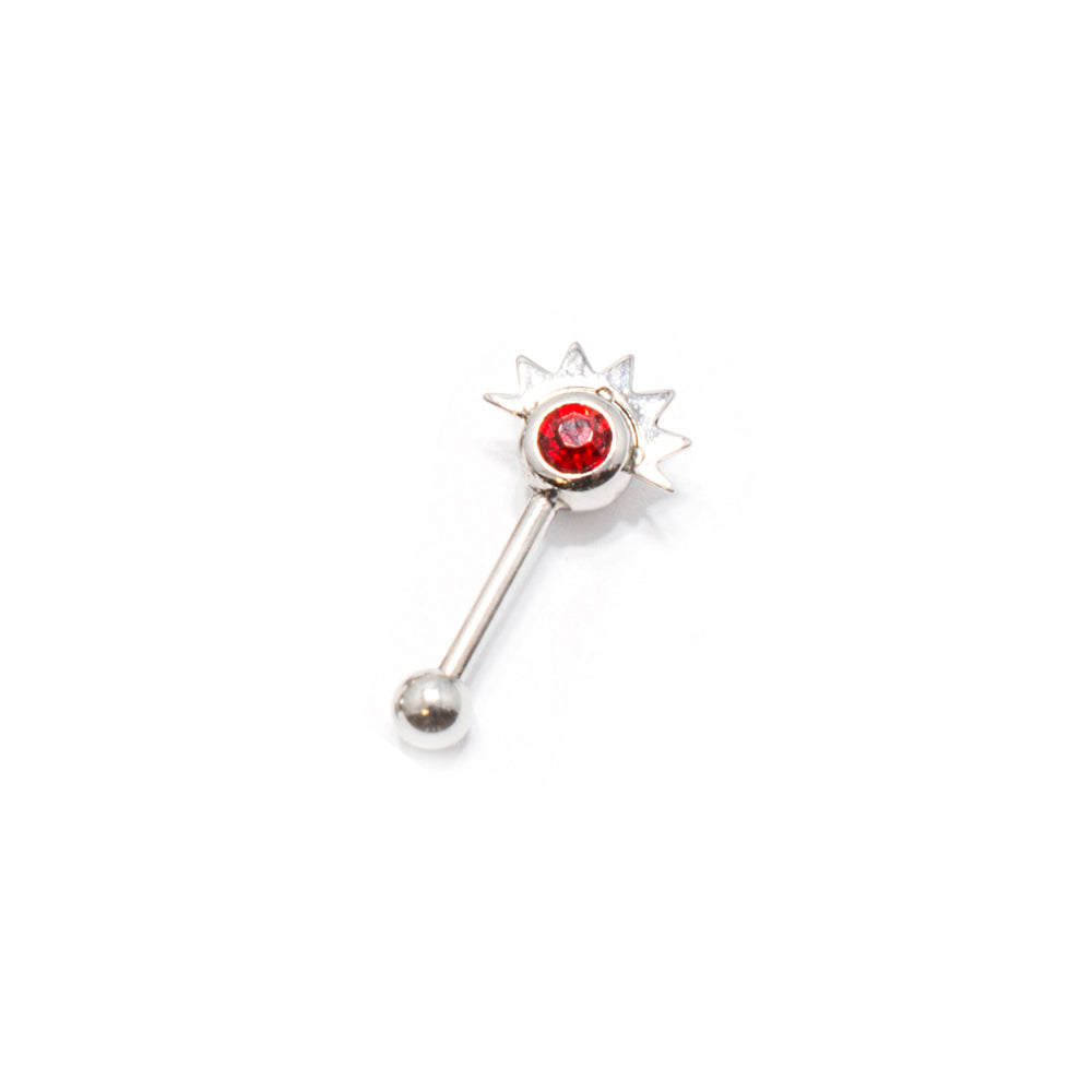 Surgical Steel 16 Gauge Eyebrow Barbell with Sterling Silver Design - photo 6