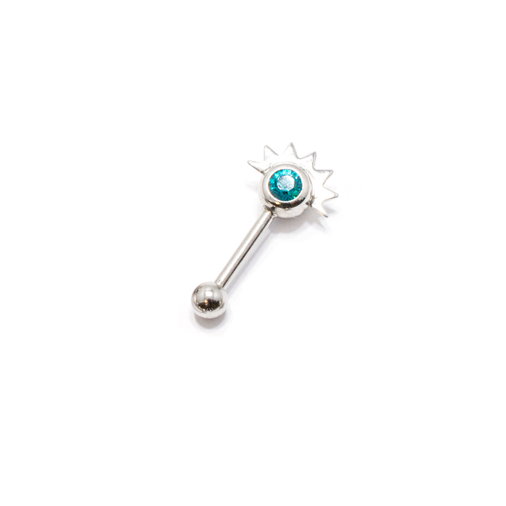 Surgical Steel 16 Gauge Eyebrow Barbell with Sterling Silver Design - photo 7