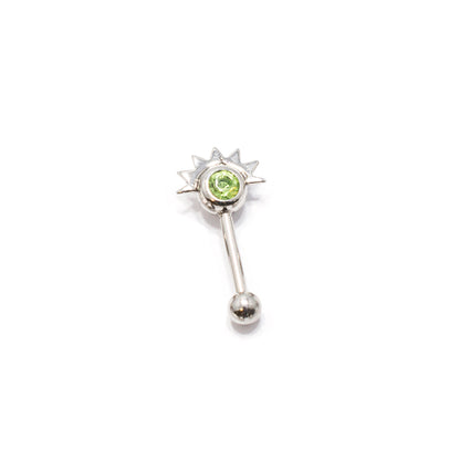 Surgical Steel 16 Gauge Eyebrow Barbell with Sterling Silver Design - photo 8
