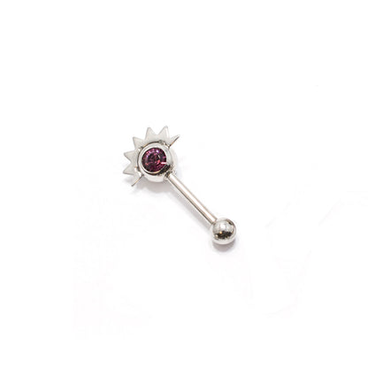 Surgical Steel 16 Gauge Eyebrow Barbell with Sterling Silver Design - photo 9