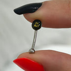Surgical Steel 16 Gauge Curved Eyebrow Barbell with Do Me Logo - photo 2