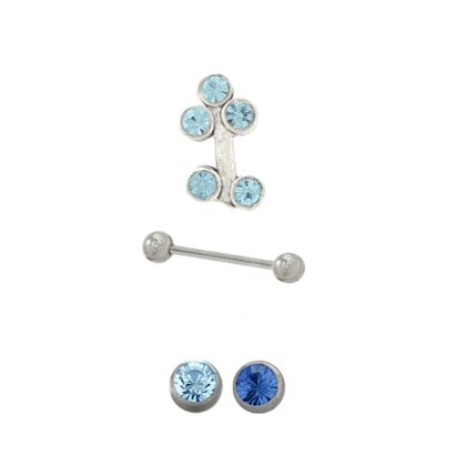 Surgical Steel 16 Gauge Eyebrow Barbell with Sterling Silver Shield