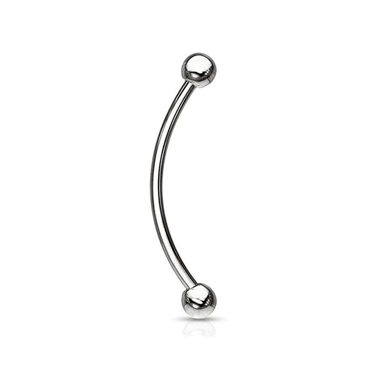 Surgical Steel Curved Barbell Tongue Ring 16 Gauge Snake Eye - Pair - Kruelty - Photo 5