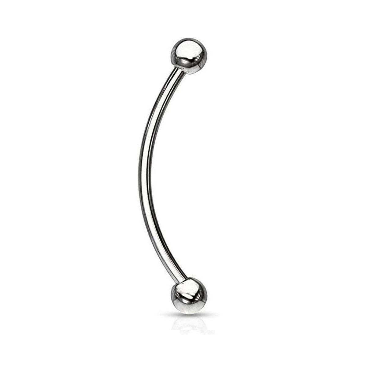 Surgical Steel Curved Barbell Tongue Ring 16 Gauge Snake Eye - Pair - Kruelty - Photo 6