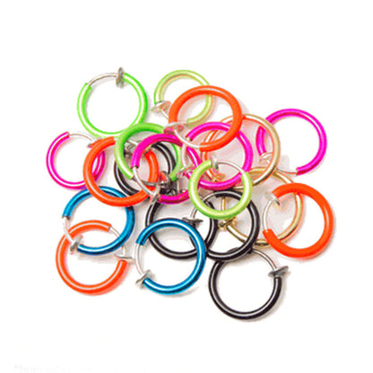 Surgical Steel PVD Spring Loaded Fake Hoop Earrings - 20 Pack
