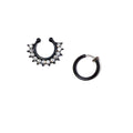Surgical Steel Faux Septum Clicker Nose Clip Set - Black