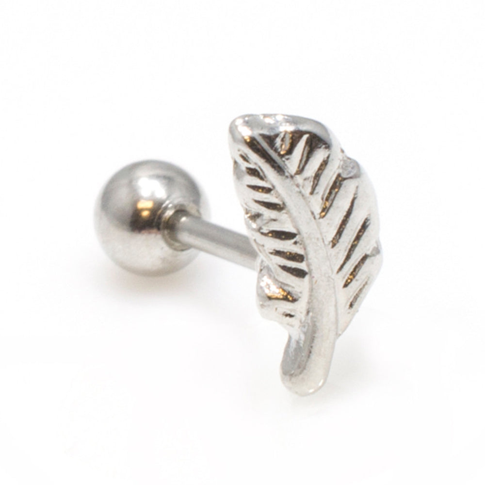 Surgical Steel 18 Gauge Cartilage Barbell with Feather Top