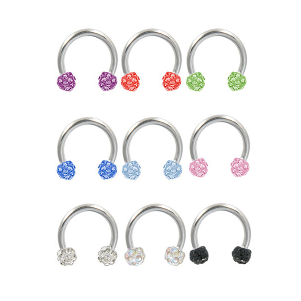 Surgical Steel 16 Gauge Horseshoe Circular Barbell with Ferido Ball