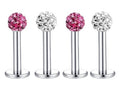 Surgical Steel 16 Gauge Labret Stud with Ferido Ball - 4 Pack