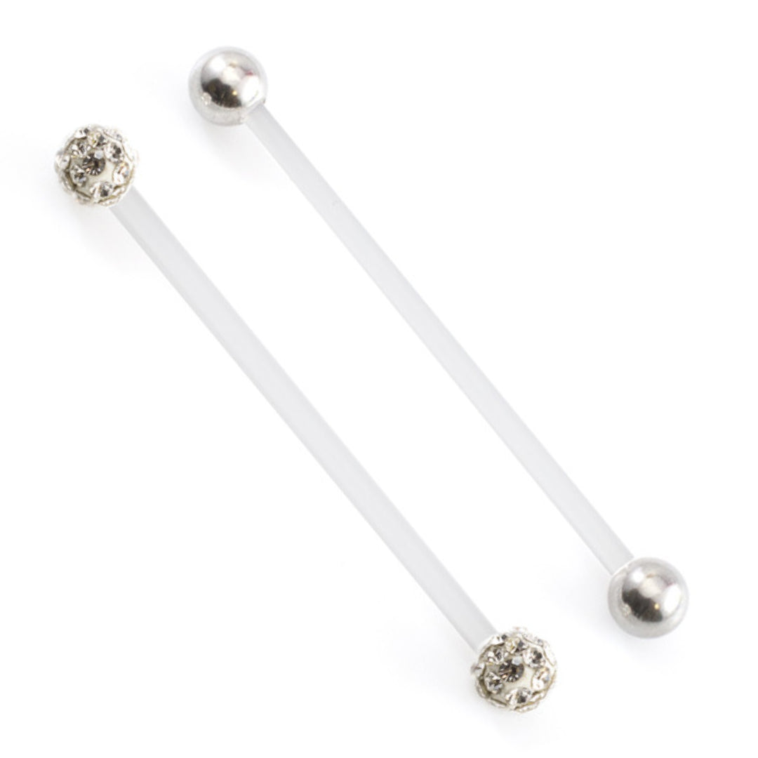 Bioflex 14 Gauge Industrial Barbell with Ferido Steel Ball - Pair