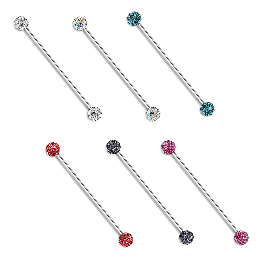 Surgical Steel 14 Gauge Industrial Barbell with Ferido Balls