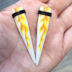 Acrylic 6G to 7/16" Fire White Ear Tapers Stretching Kit - 12 Pack