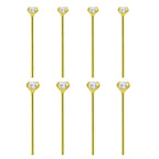 14K Solid Gold 22 Gauge Clear CZ Top Fishtail Nose Stud