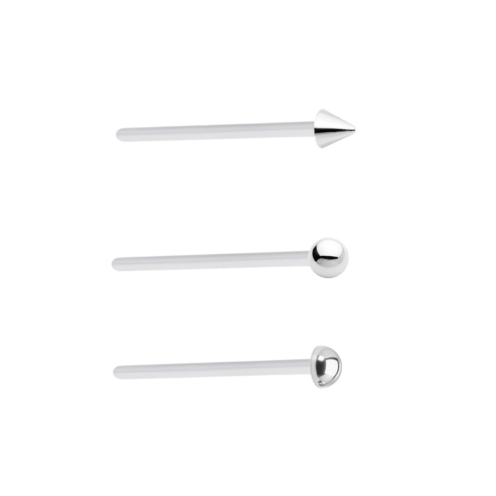 Surgical Steel Bendable Fishtail Nose Stud - 18 & 20 Gauge