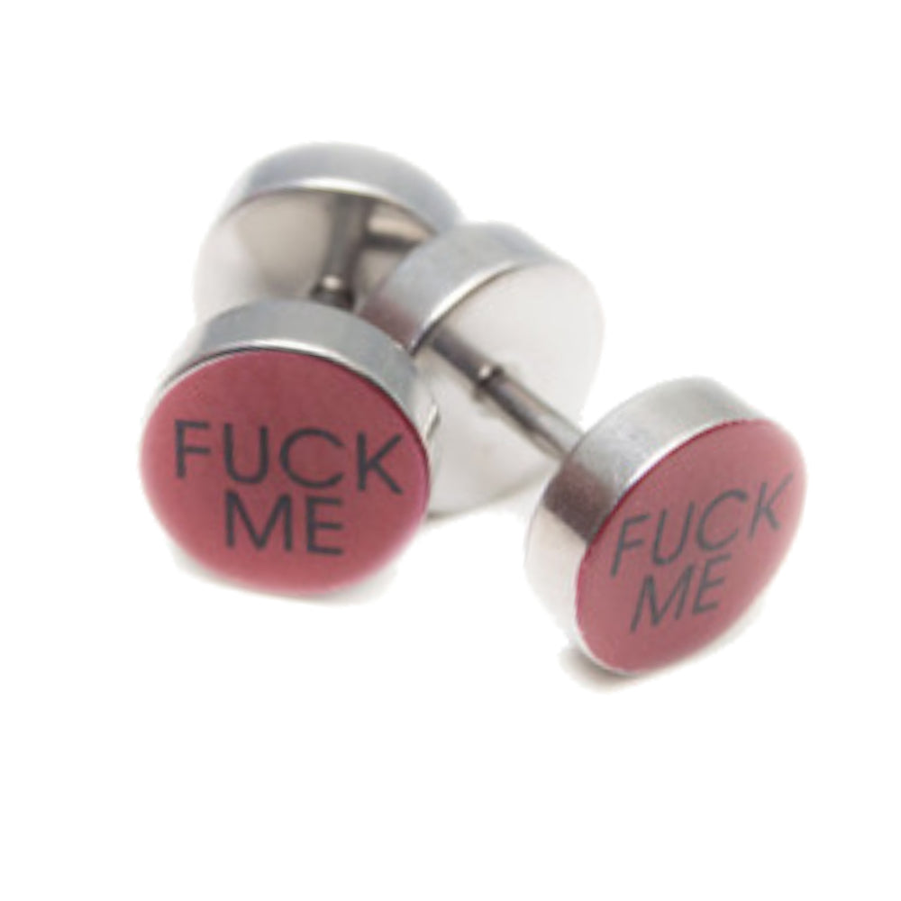 Surgical Steel 16 Gauge Logo Fake Ear Gauge Plugs 6mm - Pair