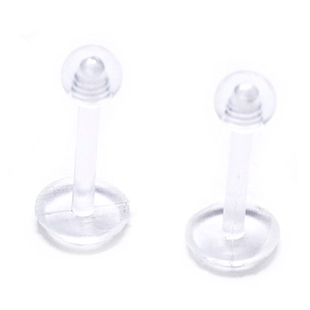 Clear Acrylic Flat Back Labret Retainer 16 Gauge - 8mm - photo 2