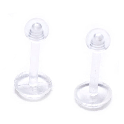 Clear Acrylic Flat Back Labret Retainer 16 Gauge - 8mm - photo 2