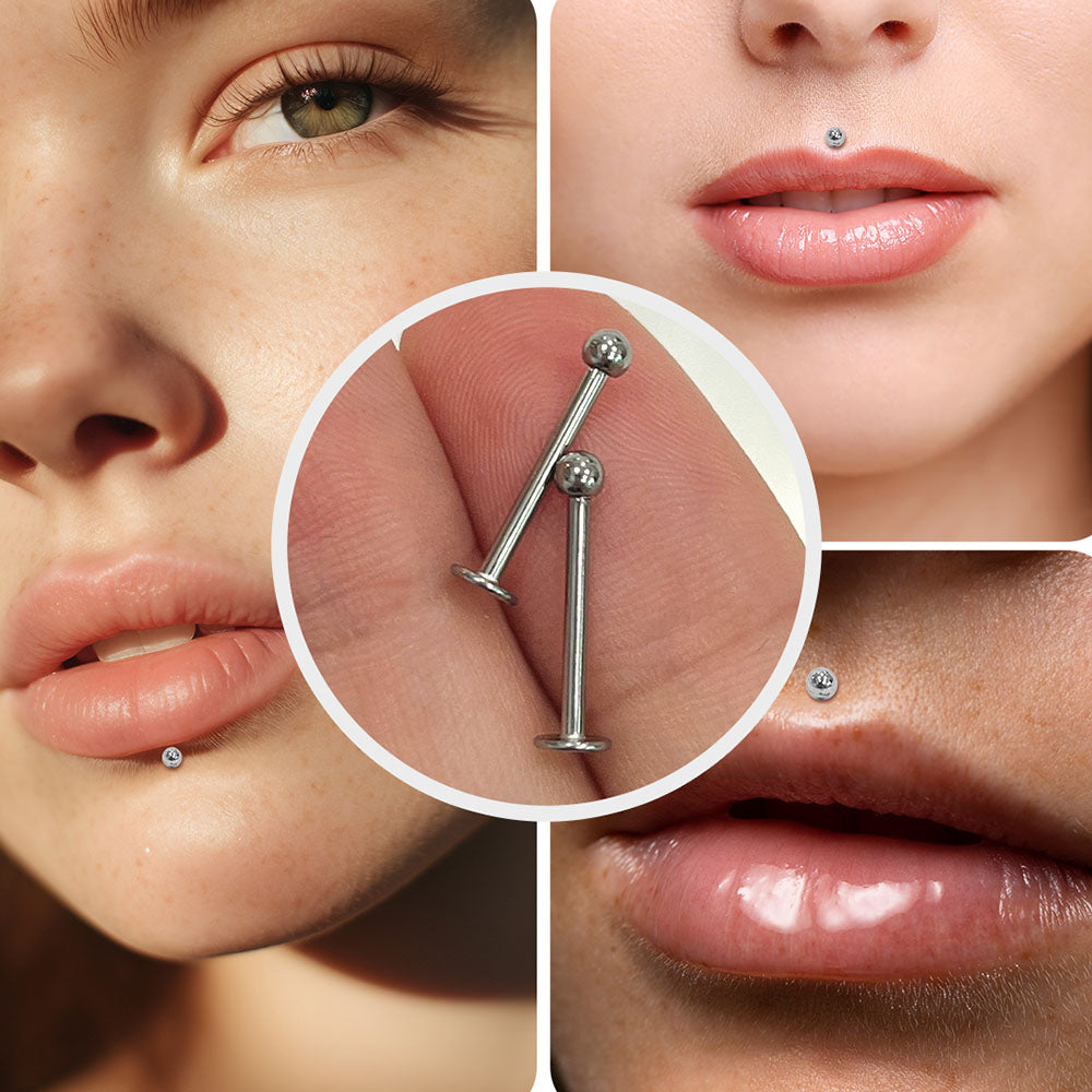 Surgical Steel 16 Gauge Flat Back Labret Stud