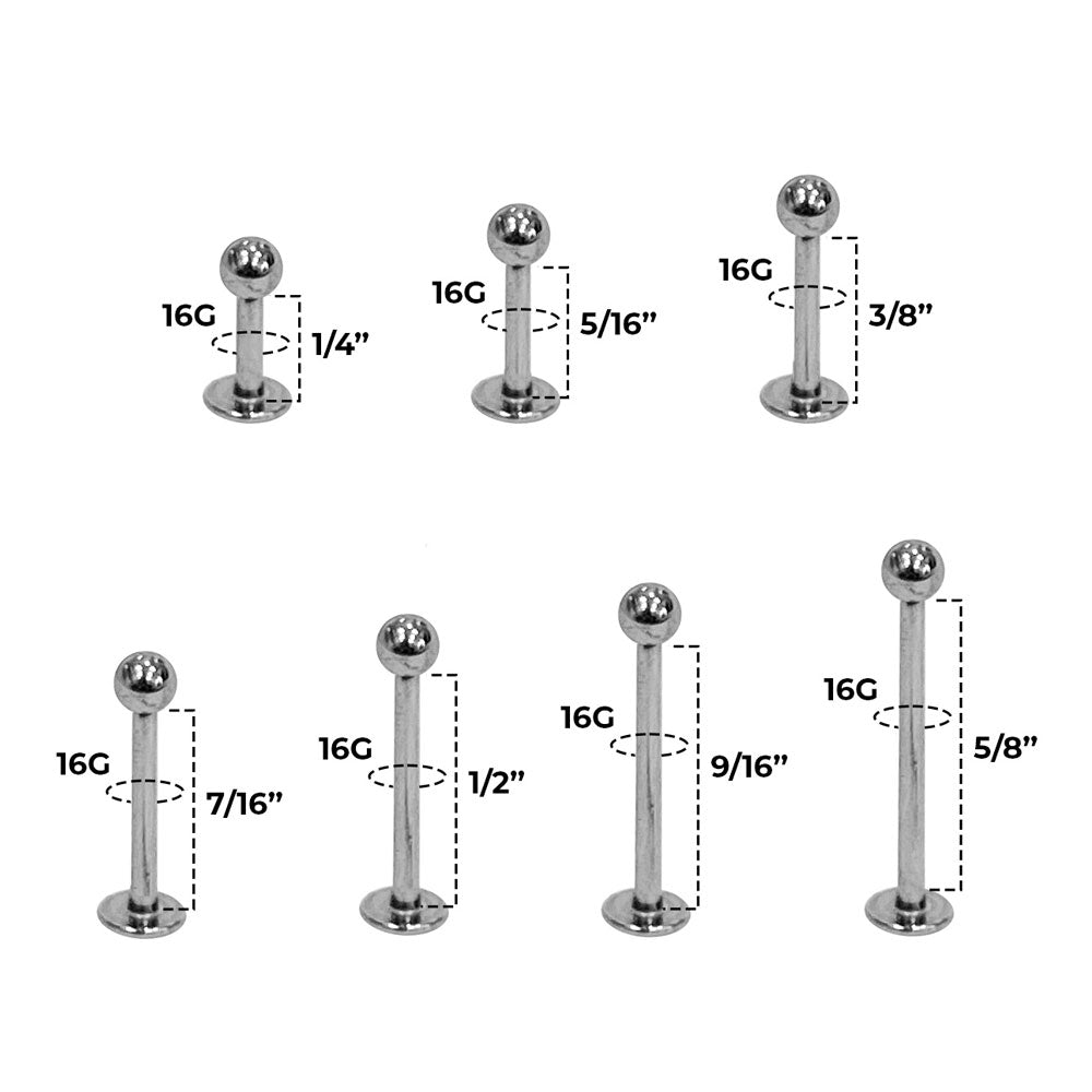 Surgical Steel 16 Gauge Flat Back Labret Stud - photo 2