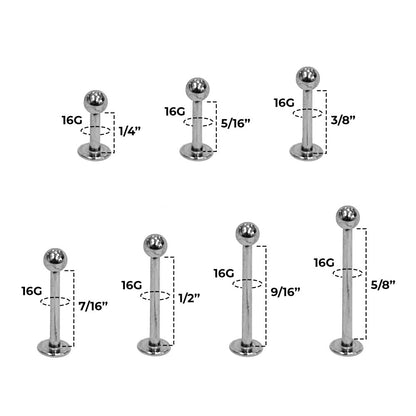 Surgical Steel 16 Gauge Flat Back Labret Stud - photo 2