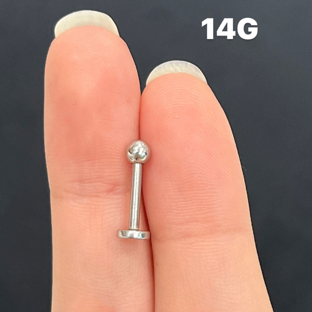 Surgical Steel 14, 16 & 18 Gauge Flat Back Labret Stud - photo 5