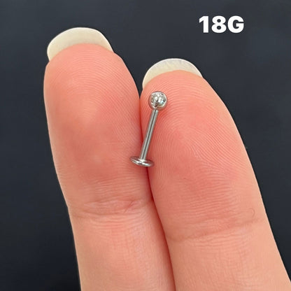 Surgical Steel 14, 16 & 18 Gauge Flat Back Labret Stud - photo 7