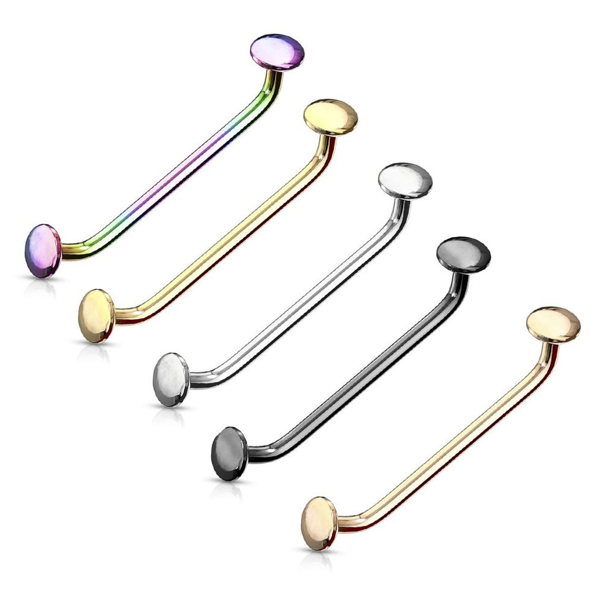 Surgical Steel 16 Gauge Surface Barbell 45 Degree Flat Disc Staple