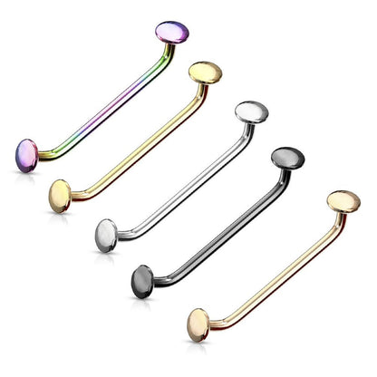 Surgical Steel 16 Gauge Surface Barbell 45 Degree Flat Disc Staple