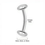 Titanium floating belly ring with flat dome top