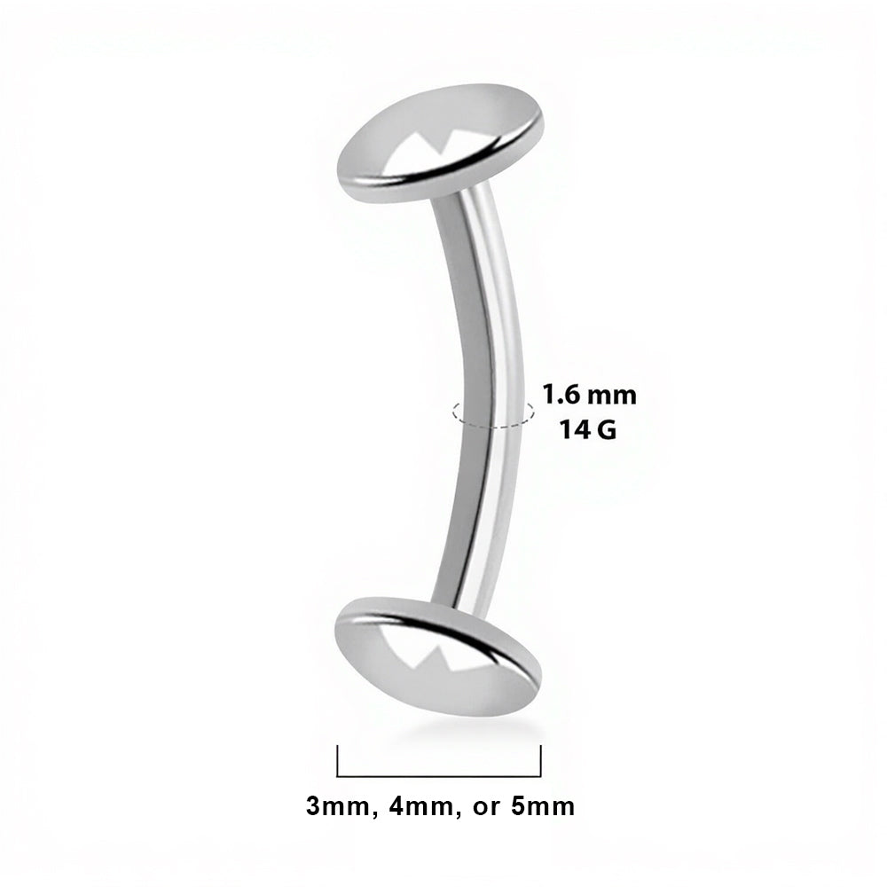 Titanium floating belly ring with flat dome top